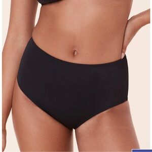 Andie Black Textured Bikini Bottom M NWT